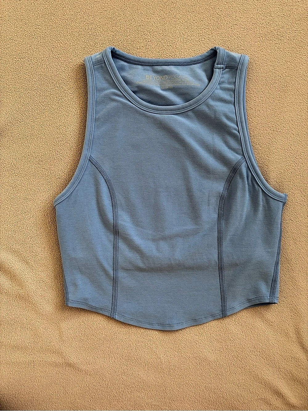 Beyond Yoga Spacedye Motivate Cropped Tank Blue XS
